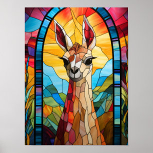 Affiche Art de fenêtre en verre teinté de coucher de solei
