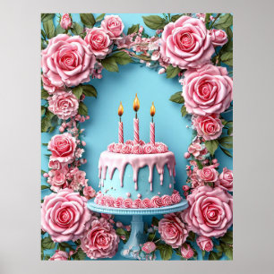 Affiche Art de fête d'anniversaire coloré