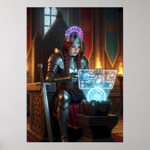 Affiche Art de fille de gamer princesse guerrière de fanta