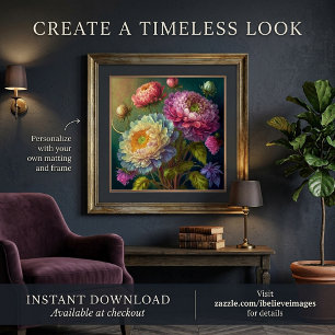 Affiche Art de fleurs colorées