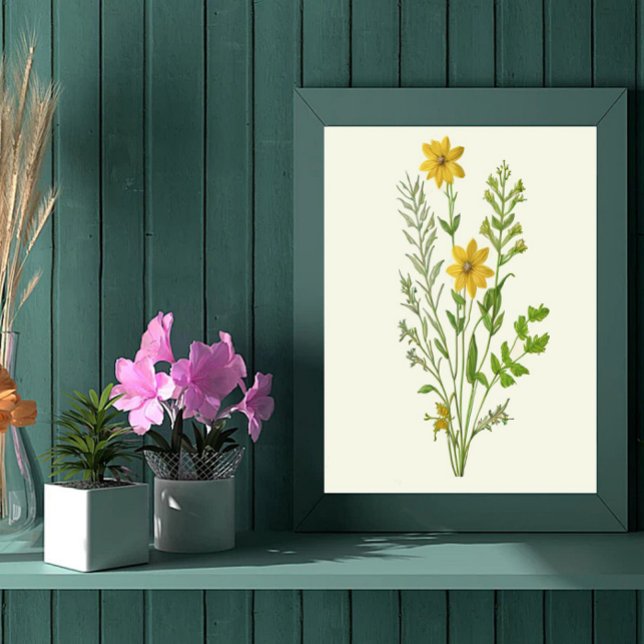 Affiche art de fleurs jaunes vintage (Créateur téléchargé)