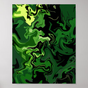 Affiche Art de flux vert abstrait
