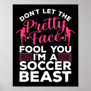 Affiche Art de football drôle pour femme Joueuse de footba