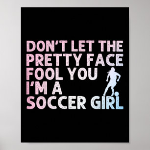 Affiche Art de football drôle pour les filles femme amateu