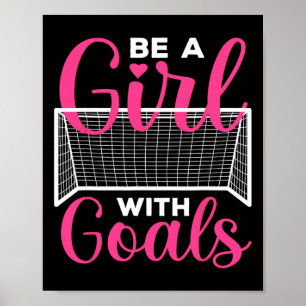 Affiche Art de football drôle pour les filles les adolesce