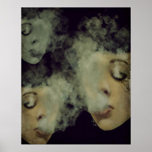 Affiche Art de grunge de Vape de fumée de femme