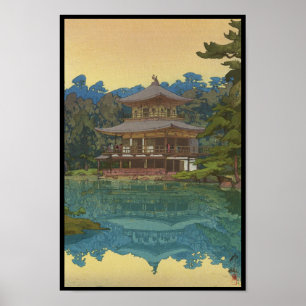 Affiche Art de hanga de tibia de Yoshida Hiroshi de temple