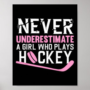 Affiche Art De Hockey Amusant Pour Filles Femmes Joueuse D
