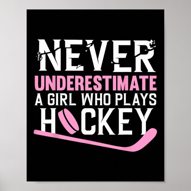 Affiche Art De Hockey Amusant Pour Filles Femmes Joueuse D (Devant)