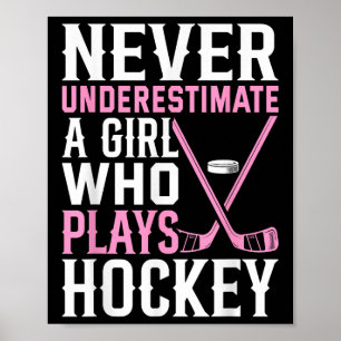 Affiche Art de hockey drôle pour les filles femmes hockey