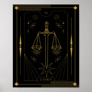 Affiche Art de la carte Tarot Justice