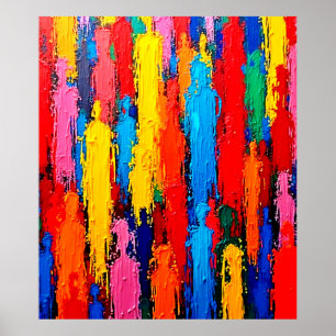 Affiche Art de la connexion humaine variée colorée