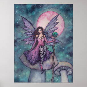 Affiche Art de la fée de nuit violette par Molly Harrison