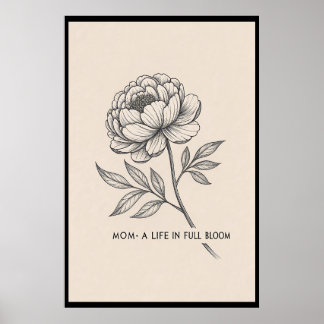 Affiche Art de la Fête des mères florales - Décor "La vie