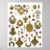 Art de la feuille de collage de bijoux antiques