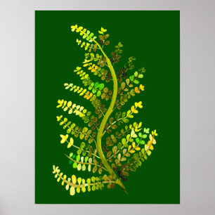 Affiche art de la feuille de fougère verte