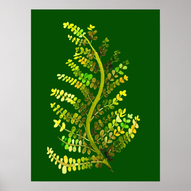 Affiche art de la feuille de fougère verte (Devant)
