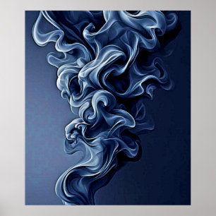 Affiche Art de la fumée bleue émotionnelle