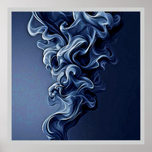 Affiche Art de la fumée bleue émotionnelle