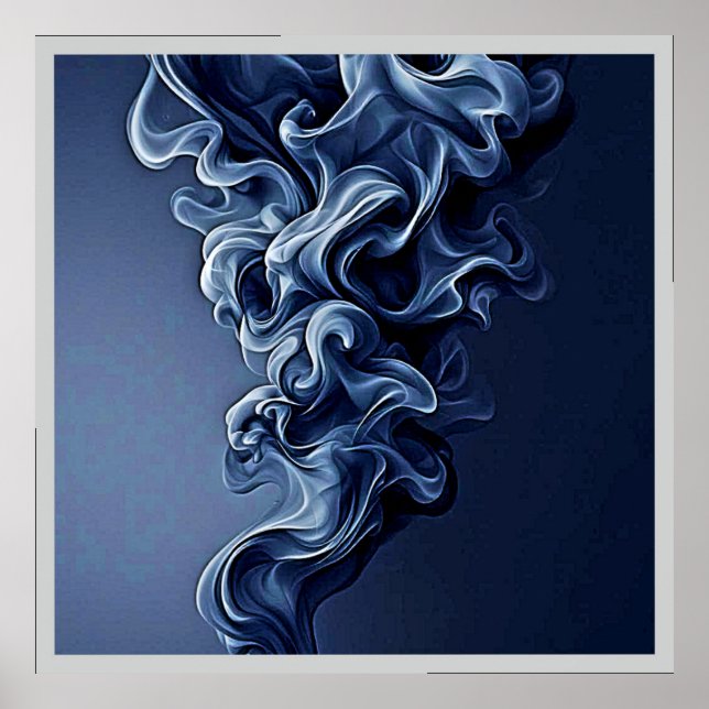 Affiche Art de la fumée bleue émotionnelle (Devant)
