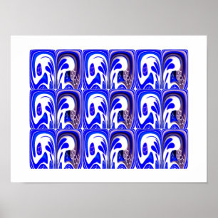 Affiche art de la galaxie bleue