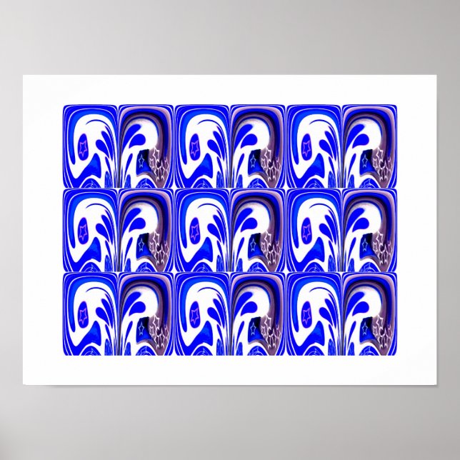 Affiche art de la galaxie bleue (Devant)