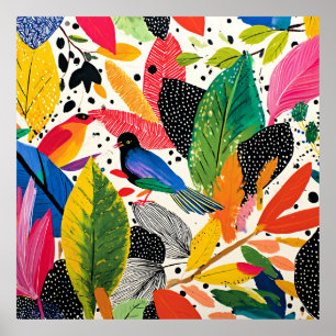 Affiche Art de la jungle brillant et coloré