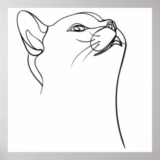 Affiche Art de la ligne de chat