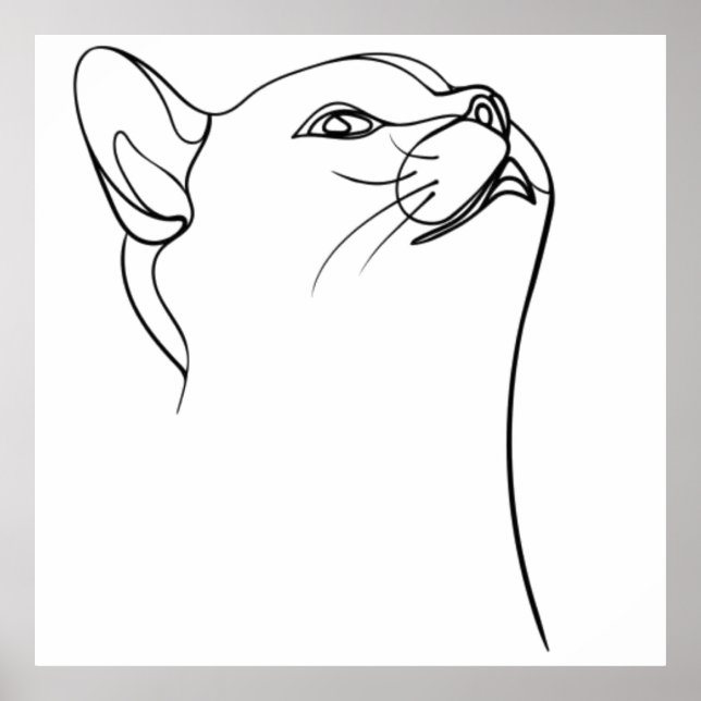 Affiche Art de la ligne de chat (Devant)