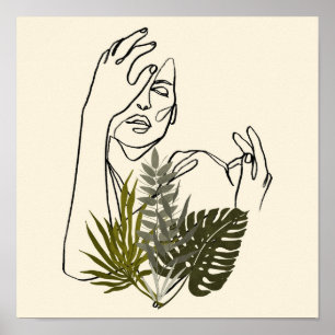 Affiche Art de la ligne de Plante