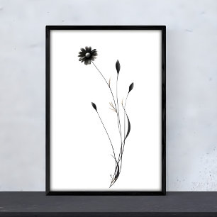 Affiche Art de la marguerite d'encre - Des motifs floraux 