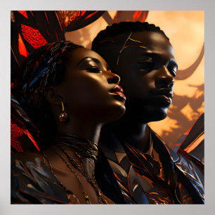 Affiche Art de la mode africain
