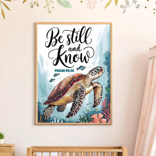 Affiche Art de la nurserie chrétienne « Be Still and Know 