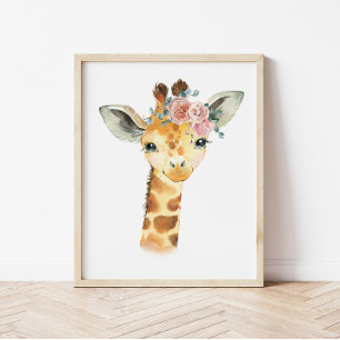 Affiche Art de la nurserie d'animaux de Safari, Aquarelle