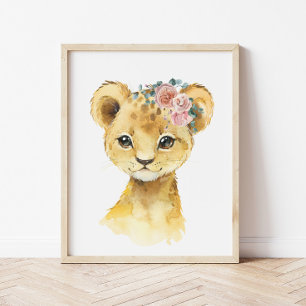 Affiche Art de la nurserie d'animaux de safari dans la jun