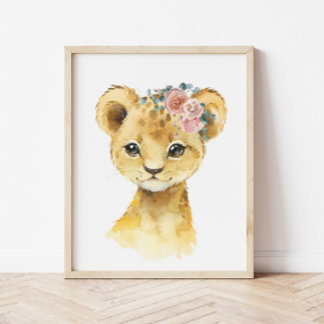 Affiche Art de la nurserie d'animaux de safari dans la jun