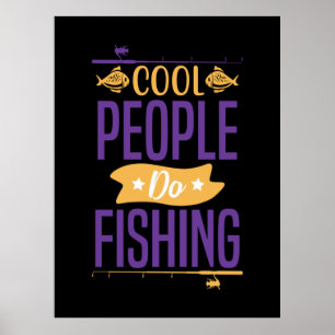 Affiche Art de la pêche Personnes cool font de la pêche
