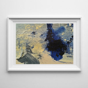 Affiche Art de la peinture Abstraite bleue