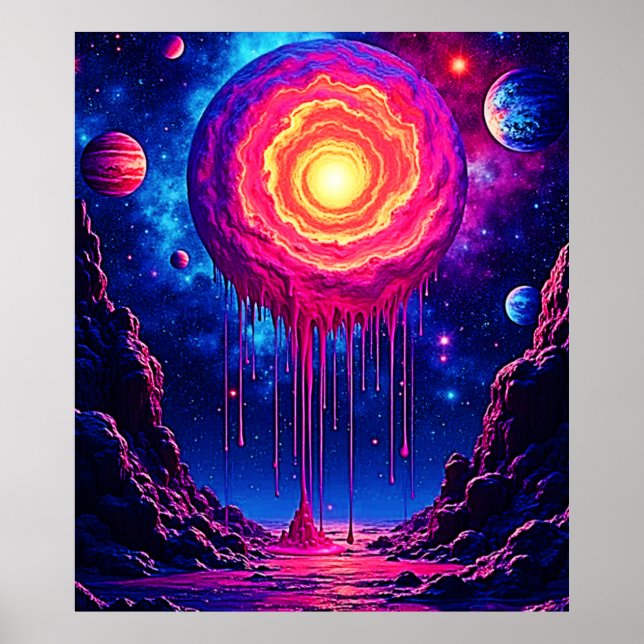 Affiche Art de la planète qui dégoute cosmique (Devant)