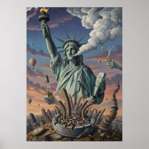 Affiche art de la statue de la Liberté