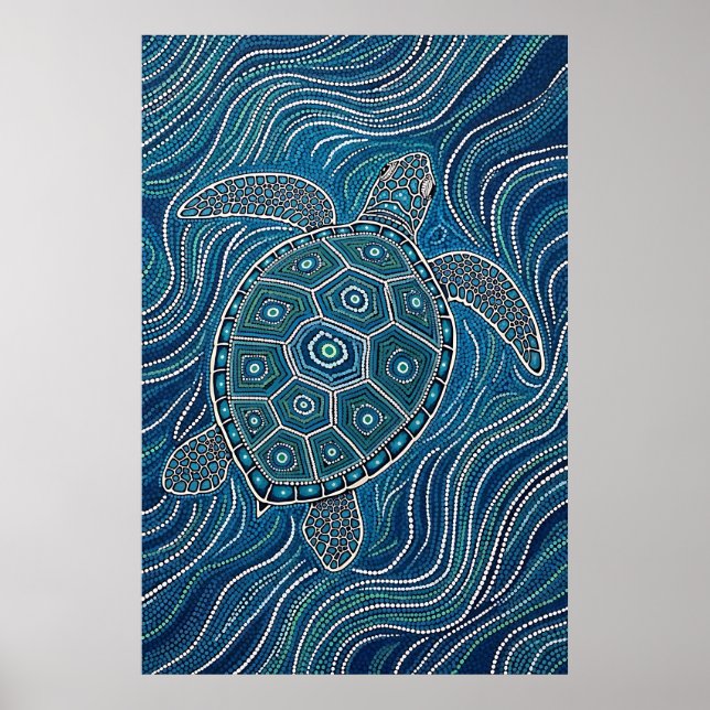 Affiche Art de la tortue de mer autochtone (Devant)