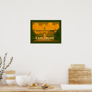 Affiche Art de la ville de Karlsruhe en Allemagne
