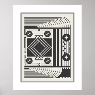 Affiche art de l'affiche bauhaus noir et blanc
