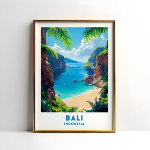 Affiche Art de l'affiche de voyage de plage de Bali Indoné