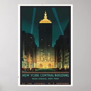 Affiche Art de l'affiche de voyage vintage de Grand Centra