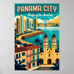 Affiche Art de l'affiche rétro de voyage de Panama City