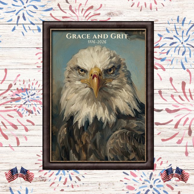 Affiche Art de l'aigle chauve Grace et Grit 1776 (Créateur téléchargé)