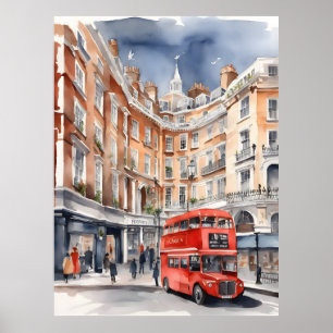 Affiche Art de l'aquarelle à Londres