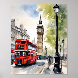 Affiche Art de l'aquarelle à Londres