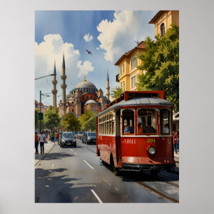 Affiche Art de l'aquarelle d'Istanbul